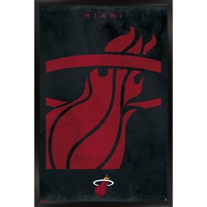 Trends International NBA Miami Heat - Logo 25 Framed Wall Poster Prints - 1 of 4