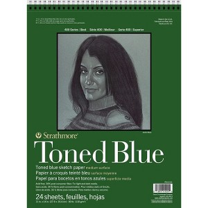 Strathmore 400 Series Sketch Pad, Recycled, Toned Blue, Top Wire Binding, 24 Sheet, 11x14 inch, 1 Count - 1 of 4