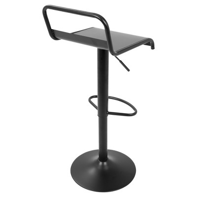 Emery Black Adjustable Metal Swivel Bar Stools, Set of 2