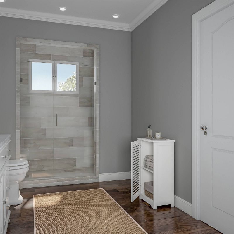 Freestanding Bathroom Linen Cabinet White - Hastings Home, 5 of 8
