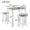 CAVINAS Dining Table Set for 3 Dining Room Table Set Counter Set Hanging Stool Counter Height Dining Table Set for Dining Room Small Space - 4 of 4