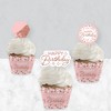 Big Dot of Happiness Pink Rose Gold Birthday - Cupcake Decoration - Happy Birthday Party Cupcake Wrappers and Treat Picks Kit - Set of 24 - 3 of 4