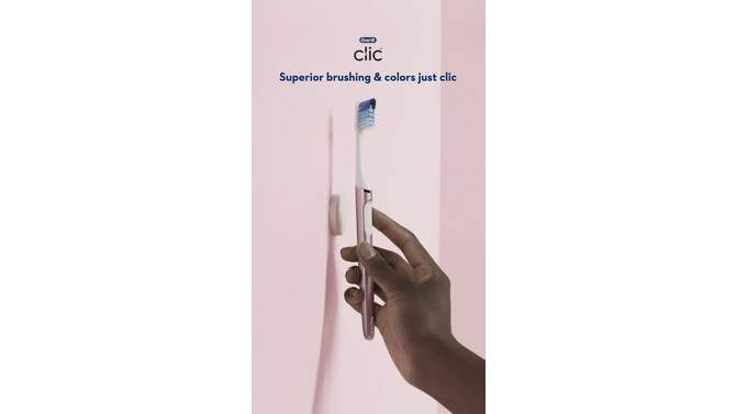 Oral-B Clic Starter Kit Metallic Rose Toothbrush, 2 of 12, play video