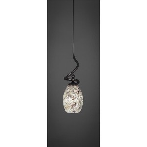 Toltec Lighting Capri 1 - Light Pendant in  Dark Granite with 5" Natural Fusion Shade - 1 of 1