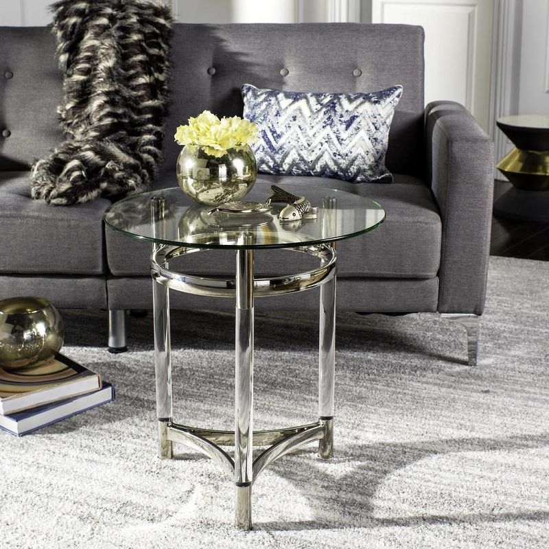 Letty Round Acrylic End Table - Silver - Safavieh., 2 of 7