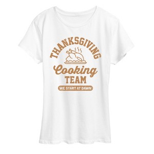 Women's - Instant Message - Thanksgiving Cooking Team Short Sleeve Graphic T-Shirt - 1 of 4