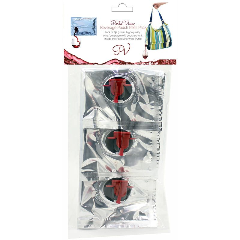 PortoVino Refill Dispenser Bag Compatible With Wine Purse - 3 Pack Spout 100 Oz, 1 of 7