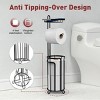 SEVOBAL 2pc Tissue Paper Roll Stand Shelf Bathroom Toilet Paper Storage Holder Floor Standing Toilet Paper Dispenser, Black, 15.8"*7.22"*7.22" - 4 of 4