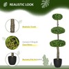 Gulches Set of 2 Artificial Boxwood Topiary Trees in Pots, 43.25" Artificial Plants Faux Trees for Home Office, Living Room Decor, Indoor & Outdoor - 4 of 4