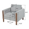 NicBex Teddy Accent Chair,Upholstered Living Room Chairs with Mid-Height Backrest and Walnut Leg,Modern Armchair,Accent Chairs for Living Room - 3 of 4