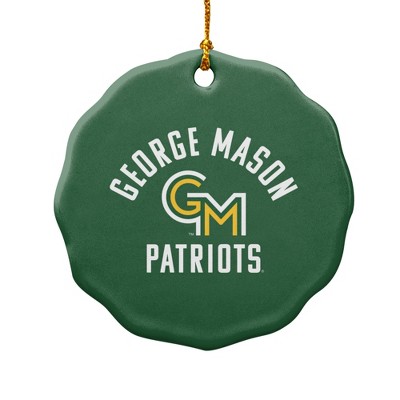 George Mason University Patriots Logo Porcelain Scalloped Holiday Christmas Tree Ornament