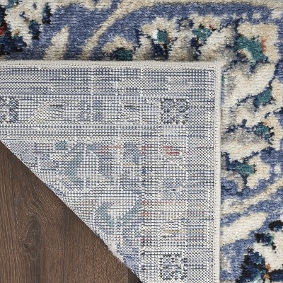 Vintage Floral Medallion Grey/Multi Synthetic Area Rug