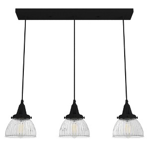 Hunter Fans 7" Cypress Grove Ceiling Light Natural Iron Finish - 3 Bulb Industrial Glass Cluster for Modern Spaces - 1 of 2