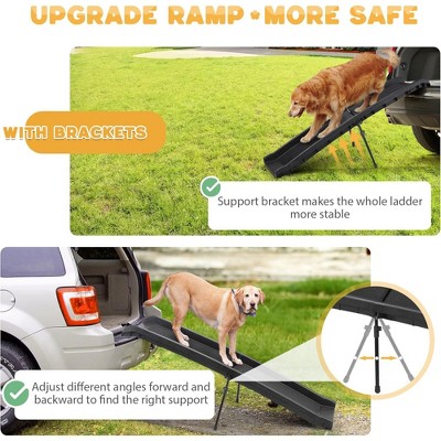 Coziwow 62-Inch Black Foldable Plastic Dog Ramp with Non-Slip Surface