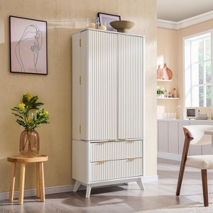 SinCiDo 72" Pantry Cabinet, Kitchen Pantry Storage Cabinet, with 10 Door Shelves & 2 Drawers, Wood Cupboard for Kitchen & Living Room - 1 of 4
