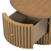 NicBex 30.5" Farmhouse Round Coffee Table,Side Table with Drawer,Vertical Slat Base End Table,Rustic Center Table for Living Room,Bedroom - 4 of 4