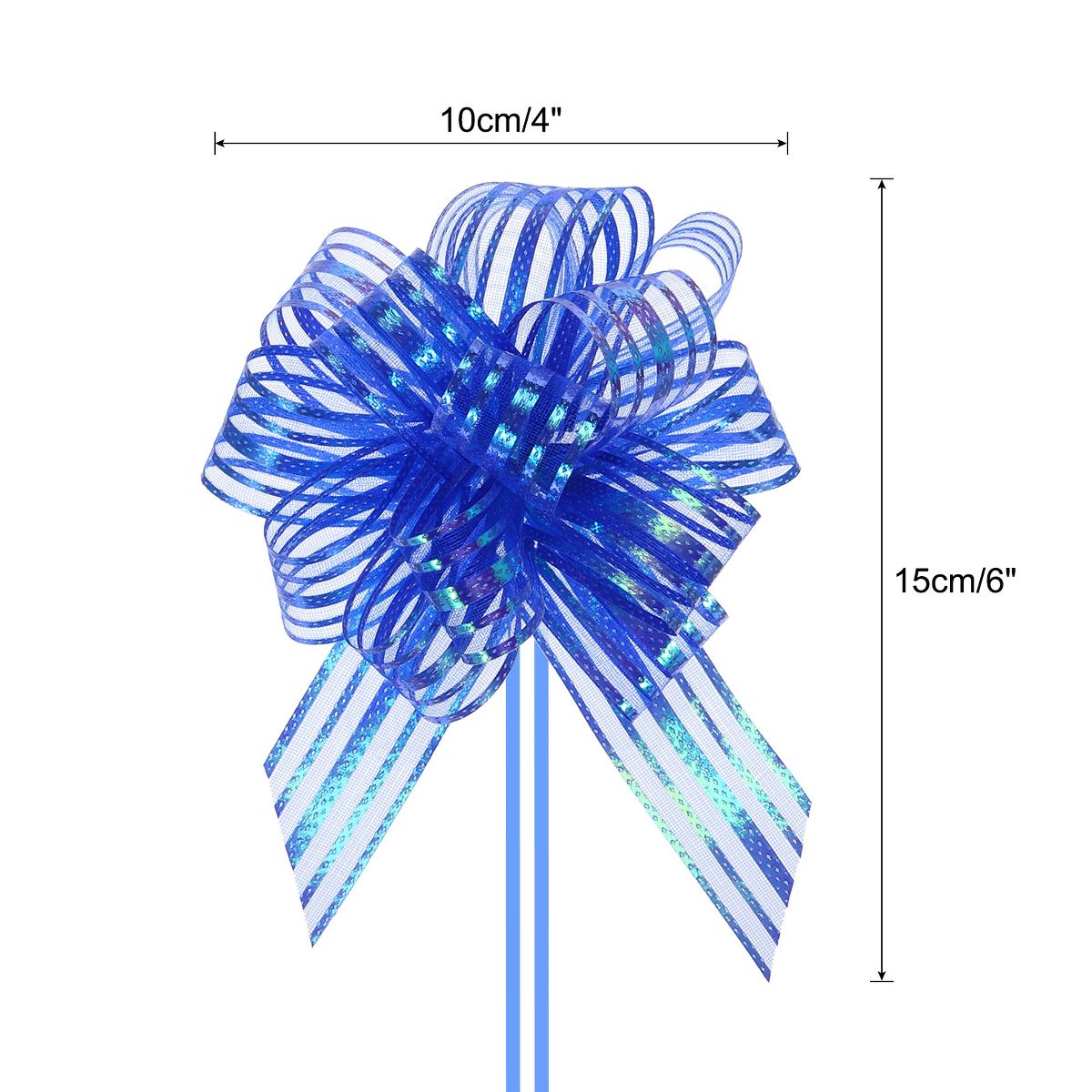 Unique Bargains Bright Metallic Gift Wrapping Large Pull Bow Ribbon for Wedding 5 Pcs - thumbnail 2