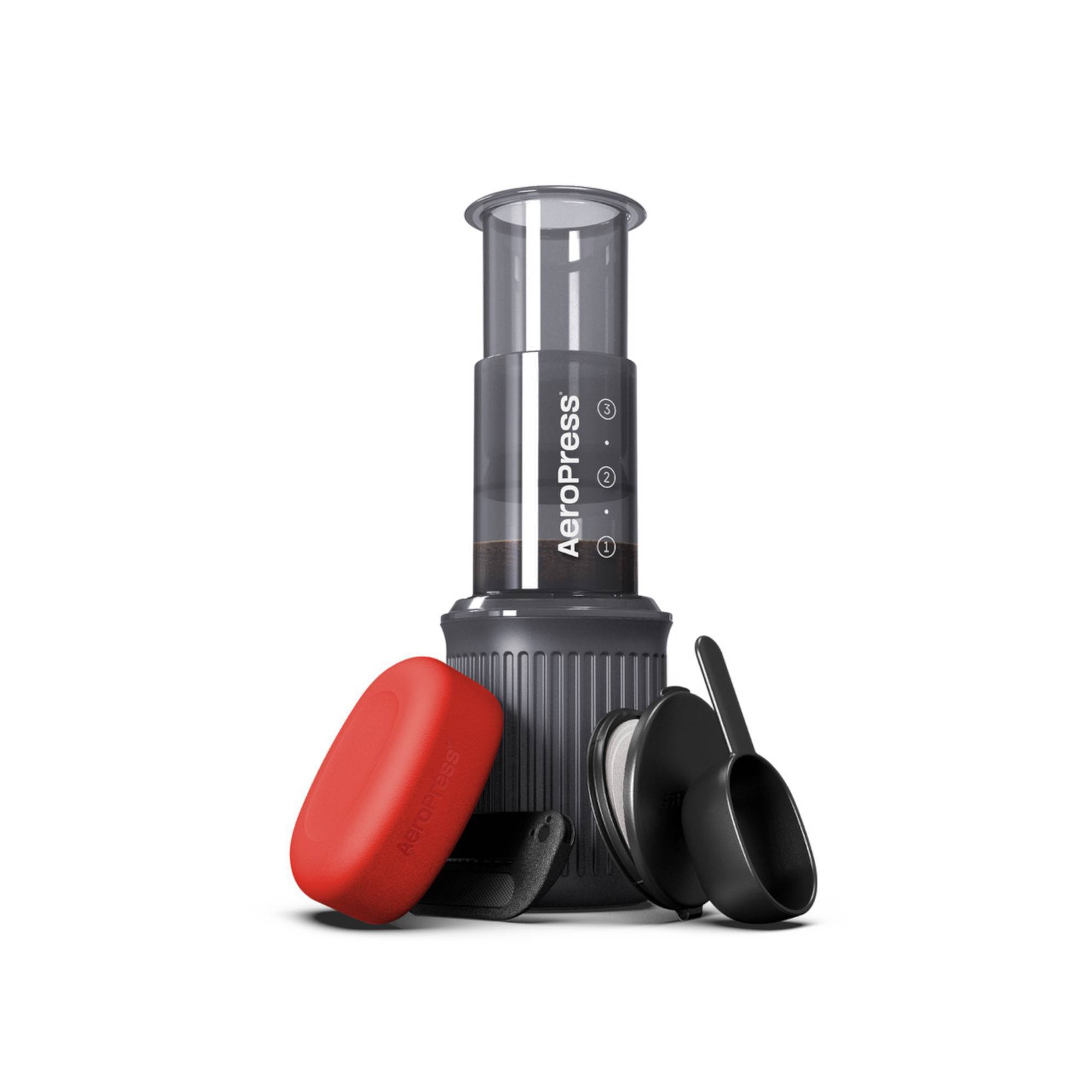 AeroPress Go Travel Coffee Press: Best Manual Single Serve Coffee Maker, Fits Travel Mug, 8 oz Capacity, Black