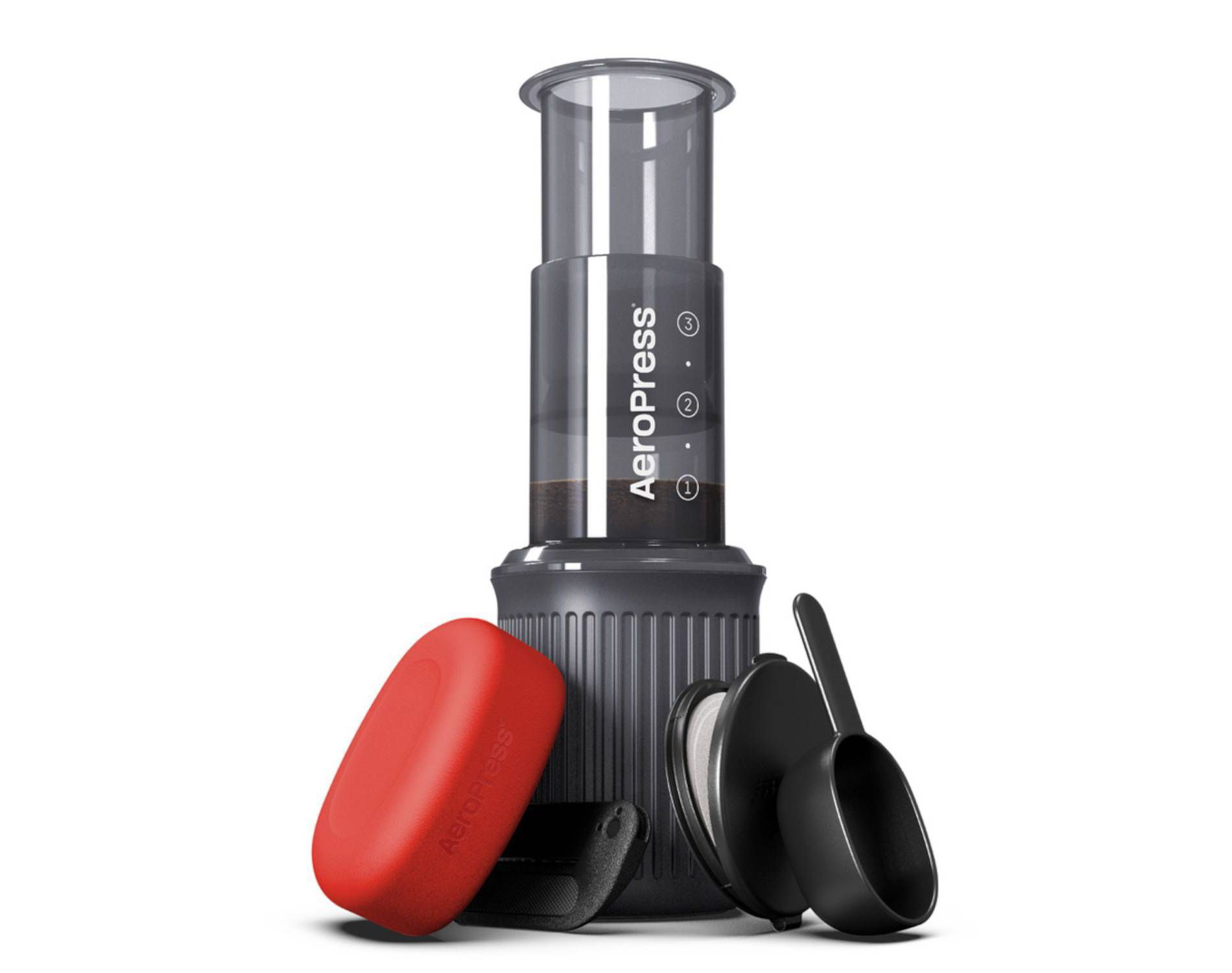 AeroPress Go Travel Coffee Press: Best Manual Single Serve Coffee Maker, Fits Travel Mug, 8 oz Capacity, Black