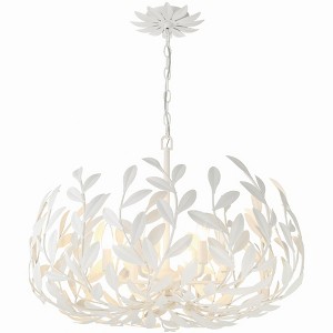 Crystorama Lighting Broche 6 - Light Chandelier in  Matte White - 1 of 4