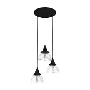 Hunter Fans 7" Cypress Grove Ceiling Light Natural Iron Finish - 3 Bulb Cluster Fixture for Indoor Spaces - 1 of 4