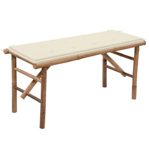 Garden Bench Natural Bamboo Bamboo and Polyester Medium Foldable - 1 of 4