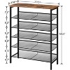 6-Story shoe rack, wooden decorative furniture with 5 mesh frames and metal frames, suitable for entrances, living rooms, corridors - 3 of 4