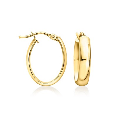 Ross-Simons Italian 10kt Yellow Gold Oval Domed Hoop Earrings
