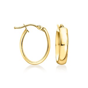 Ross-Simons Italian 10kt Yellow Gold Oval Domed Hoop Earrings - 1 of 3