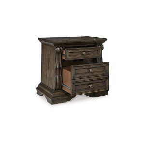 Signature Design by Ashley Maylee 2 Drawer Nightstand with USB Ports, Brown - 1 of 4
