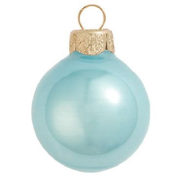 Northlight 20ct Pearl Baby Blue Glass Ball Christmas Ornaments 1.5" (40mm)