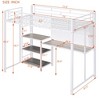 ALEXOUN Loft Heavy Duty Metal Bed with Desk and Storage Shelves,with Whiteboard and 3-Tier Storage Shelf,for Kids,Teens for Apartments - 3 of 4