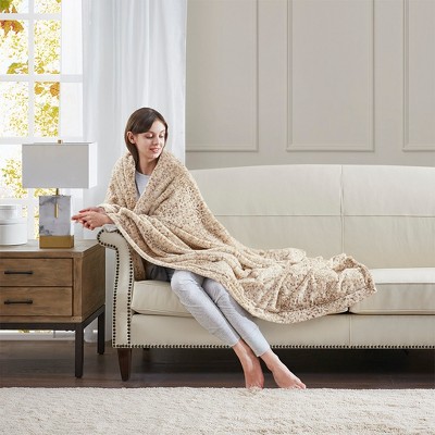 Vynxaria Oversized Faux Fur Throw - Luxurious Marble Print & Soft Comfort