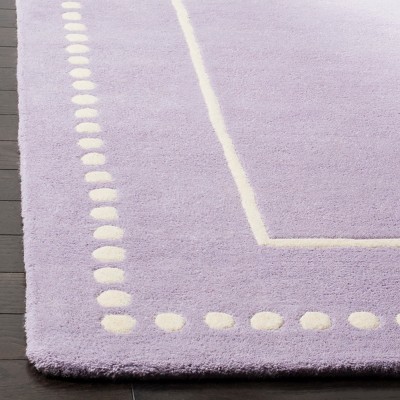 Lavender and Ivory Hand-Tufted Wool Runner Rug