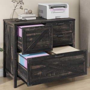 Lateral File Cabinet with 4 Drawer, Wood File Storage Cabinet for Home Office Furniture - 1 of 4