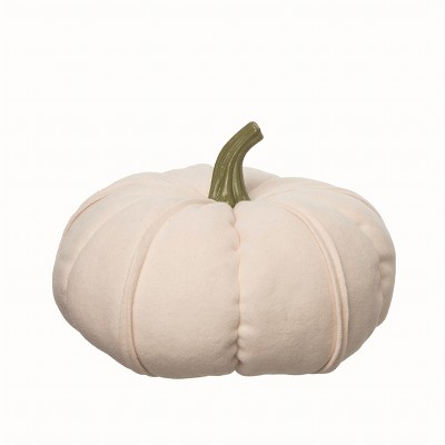 Transpac Polyester 11 in. White Harvest Plush Autumn Pumpkin
