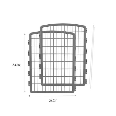 Gray Heavy-Duty Plastic Pet Playpen Add-On Panels