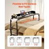 VEVOR Overbed Table, Mobile Bed Side Table with 4 Wheels (2 with Brakes) and Power Socket, Height Adjustable Rolling Laptop Desk, Black - 3 of 4