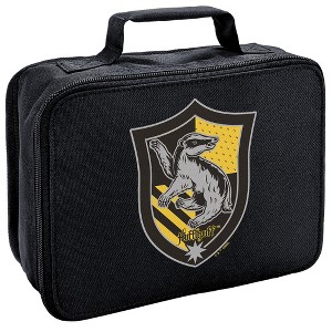 Harry Potter Hufflepuff Plaid Crest Insulated Soft Sided Lunch Box - 1 of 4