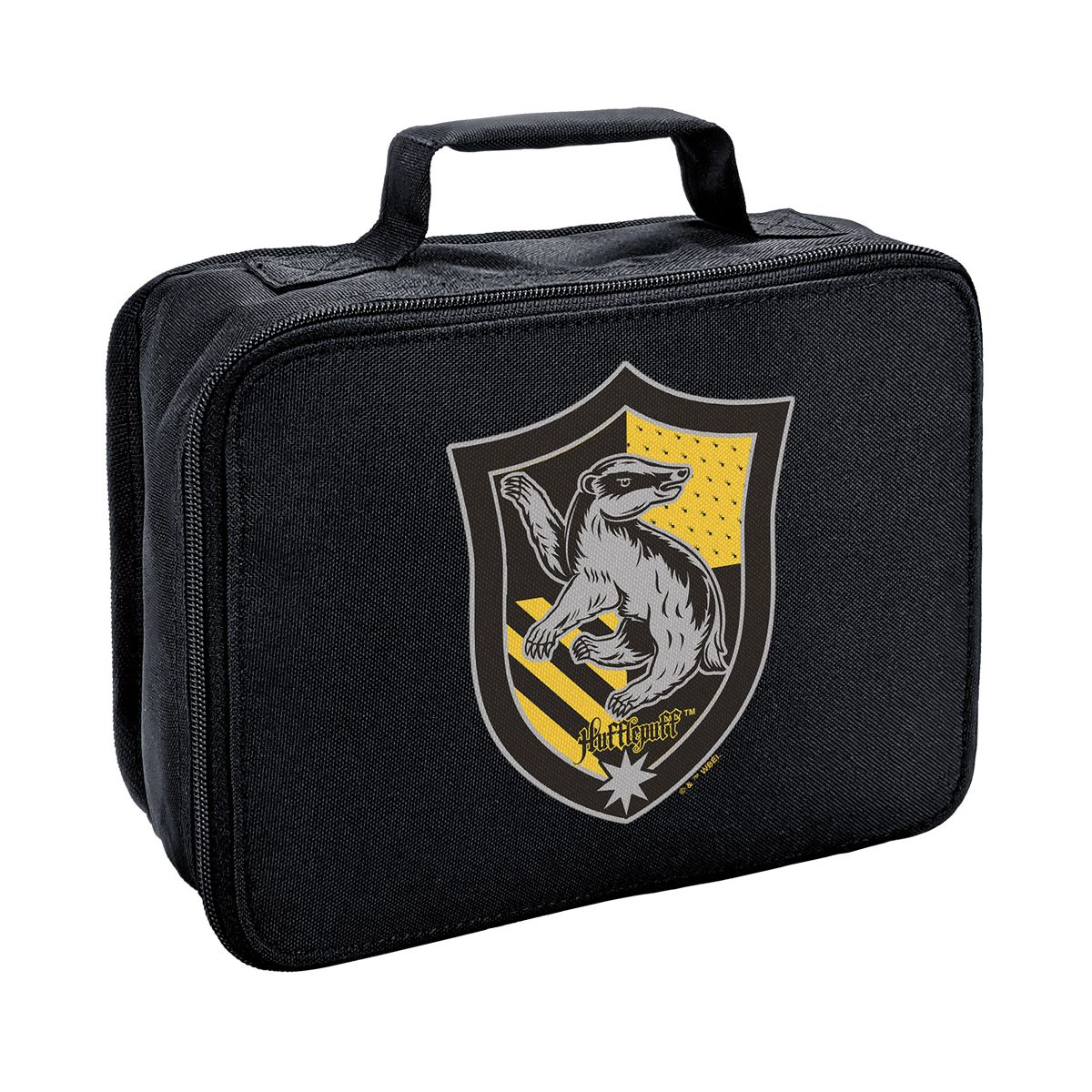 Harry Potter Hufflepuff Plaid Crest Insulated Soft Sided Lunch Box