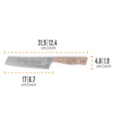 Petromax Hand Sharpened Chef's Knife, Stainless Steel Blade with Hardwood Handle, Knives for Home and Camping