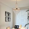 DOMETOUR 20" Modern Crystal Pendant Chandelier with Golden Finish 6-Light Hanging Tiered Design for Dining Room, Living Room, or Entryway (No Bulbs) - 4 of 4