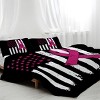 Boersma 3 Pieces American Red Ribbon Print Duvet Cover Polyester King Szie Quilt Cover WIth Pillowcase for Women Adults Bedroom Decor - 2 of 4