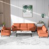Costway Modern Modular Fabric 3-Seat Sofa Couch w/ Socket USB Ports & Metal Legs Red\Green - 3 of 4