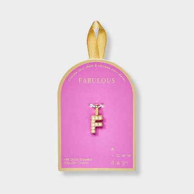 14K Gold Dipped Pearl Letter Charm - A New Day™ Gold