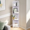 VECELO 4-Tier Corner Shelf Stand, Small Storage Organizer for Narrow Space, Toilet Paper Stand for Bathroom, White - 4 of 4
