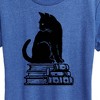 Women's - Instant Message - Black Cat On Books Short Sleeve Graphic T-Shirt - 2 of 4