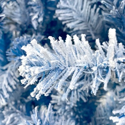 VisioGear Craft Activity Kits 6FT Pre-Lit Hinged Artificial Fir Christmas Tree, Christmas Tree with 750 Branch Tips X-mas, Blue, 72.00"*39.60"*39.60"