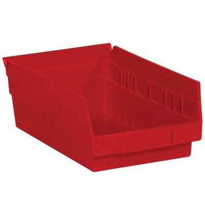 Box Partners Plastic Shelf Bin Boxes 11 5/8" x 6 5/8" x 4" Red 30/Case BINPS103R