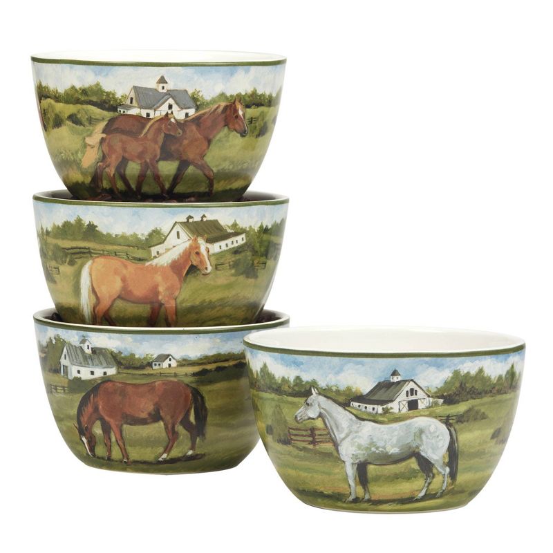 Set of 4 York Stables Assorted Ice Cream Bowls - Certified International, 1 of 8